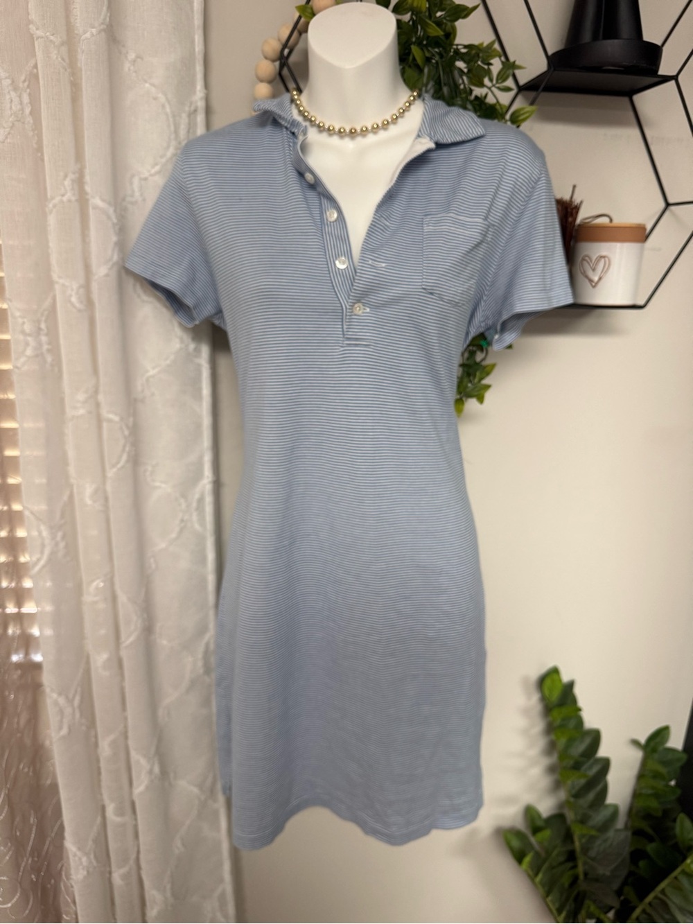 Polo by Ralph Lauren Light Blue & White Mini Polo Dress